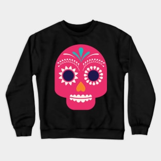 Pink Dia De Los Muertos Skull Crewneck Sweatshirt